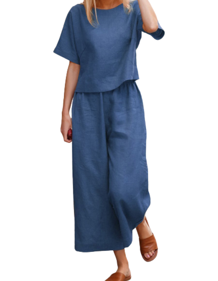 SHOPIQAT Casual Suit Loose Shirt & Trousers Two-Pieces Set - Premium from shopiqat - Just $8.250! Shop now at shopiqat